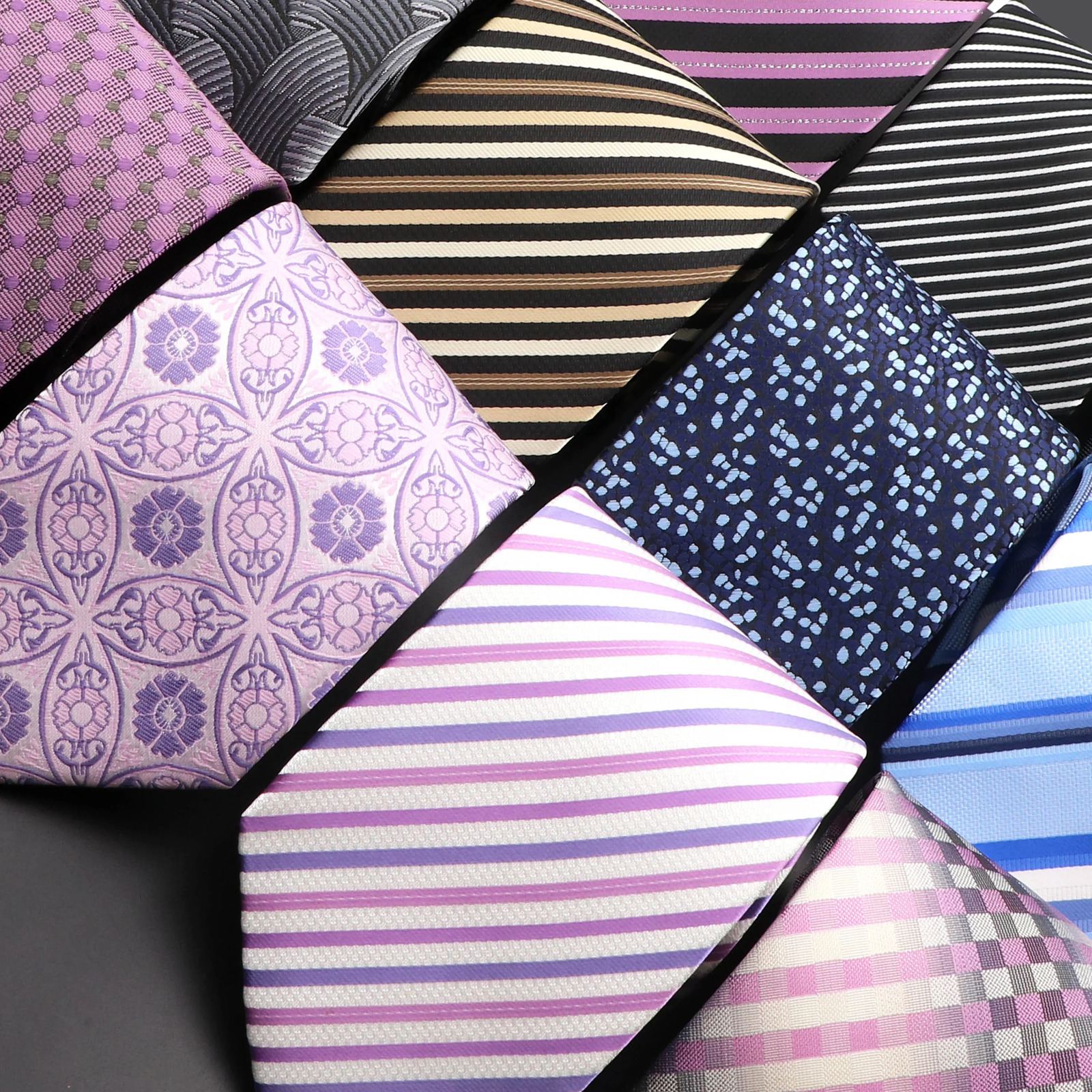 Nectes à rayures violettes à rayures 8cm Plaid Flaid Blue Rose Tie Business Mariage de mariage Suisse de chemise Cravat Cravat Accessoires Cadeau
