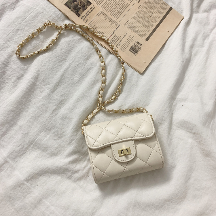 New Summer Versatile Diamond Grid Chain Bag Handbag Free Shipping Designer Luxury Small Fragrance Style Women's Mini Wallet Fashion Single Shou