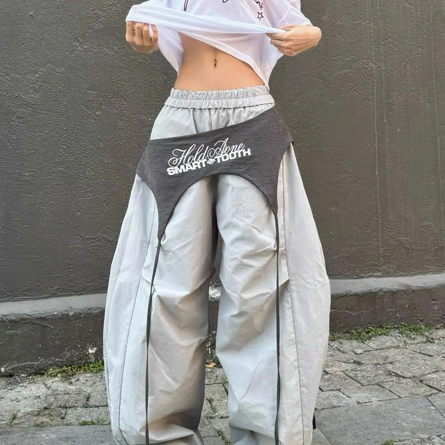 American Retro n Wide Leg Pant Curved Knife Versatile Loose Street Hip Hop Dance Comfortable Cargo Trouser 250818