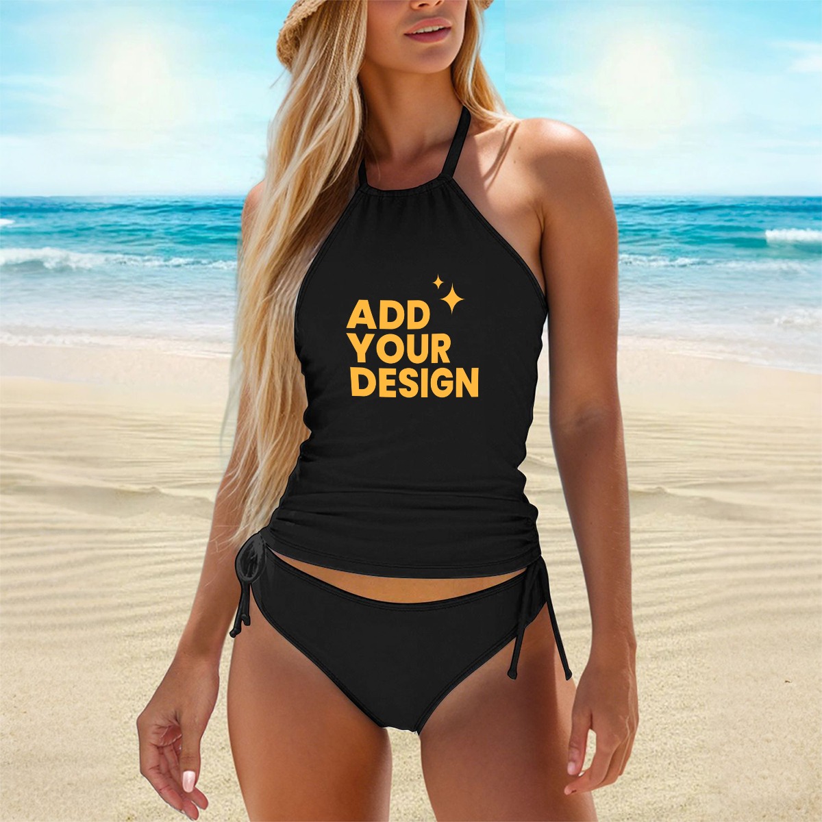 Women's 2-Piece Swimsuit Set - Quick Dry Stretchy Bikini with Removable Padding for Swimming & Beach (DTF Print)