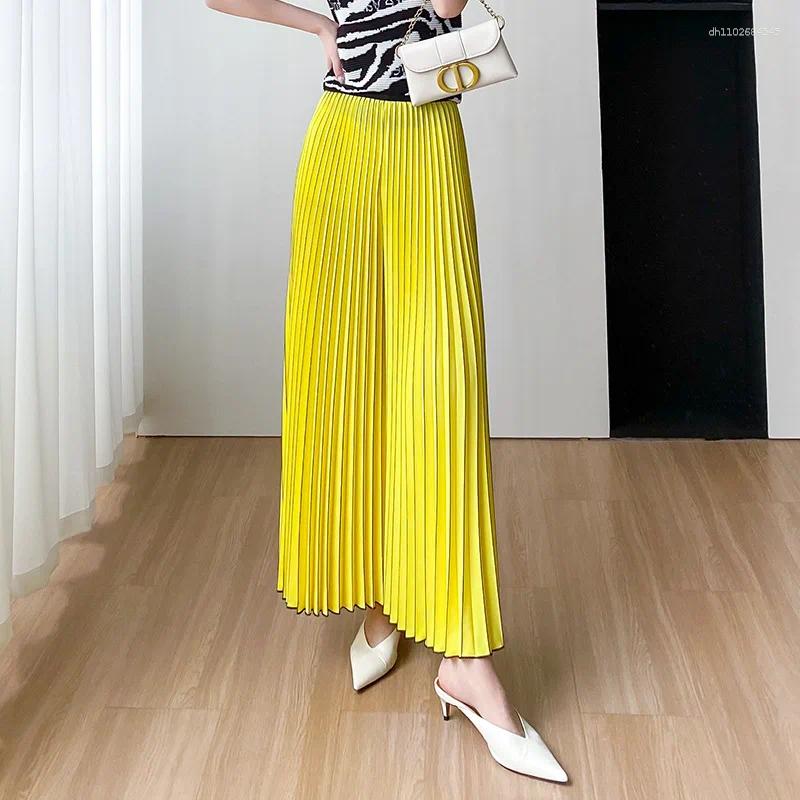 Women's Pants Comfortable Fashionable Casual High-end Simple Loose Wide Leg Skirt For Women Summer 2025 Pleated Design