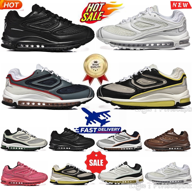 Designer 98s 98 Tl Black Metallic Silver White Running Shoes Sail Pinksicle Fauna Brown Orange Yellow Green Grey Dark Red Indoor Sports Mens Trainer