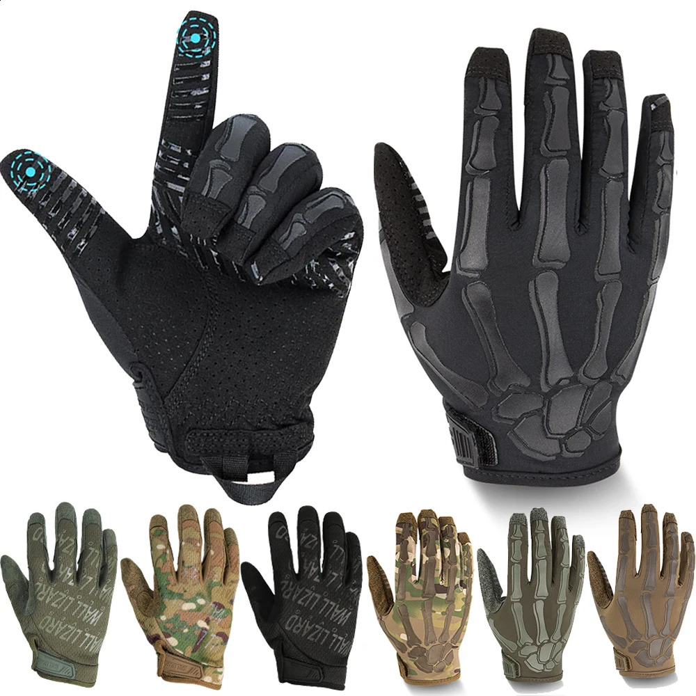 Men and Women Touchscreen Motorcycle Gloves Ice Silk Breathable NonSlip Skeleton FullFinger Tactical 250815