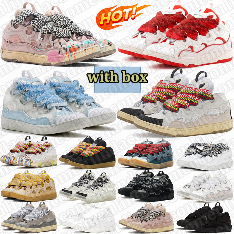 with box curb sneakers men women designer casual shoes luxury platform trainers outdoor durable shoe mens stylish footwear daily outfit black yellow