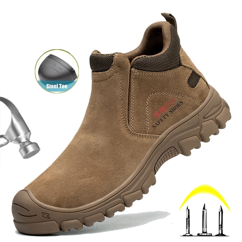 Chaussures de sécurité pour hommes pour hommes Bottes de travail sans glissement doux et protection des chaussures confortables pour les hommes I