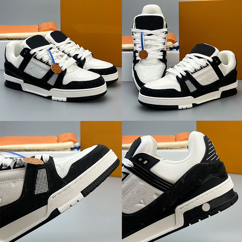 Men Womens Monogram denim Trainer sports shoes Fashionable Mens Sneaker calf leather embossed design on the upper 25SS Womens casual shoes