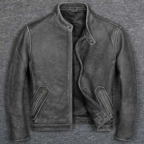 Real Leather Jacket Men Motorcycle Genuine Leather Vintage Sheepskin Coat Cowhide Plus Size Mens Leather Jacket 1805 XJ250818
