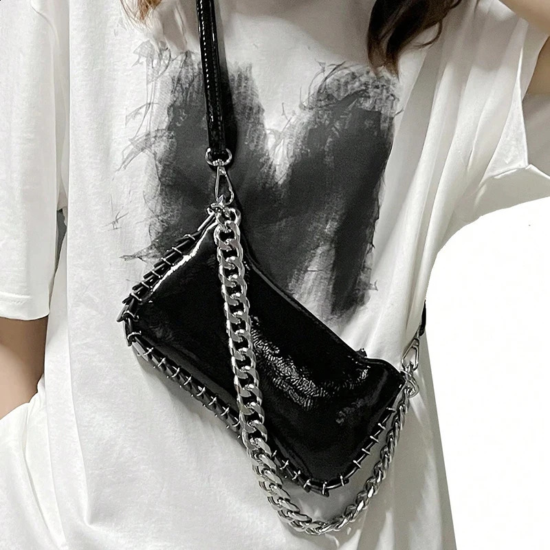 Fashionable metal chain n womens crossbody bag exquisite and simple street trendy casual 250815