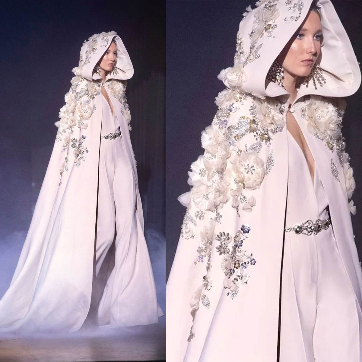 Designer Lace Bride Shawl Appliques Satin Long Wedding Cloak Floor Length Hooded Cape New Jacket Bridal Wrap Custom Made