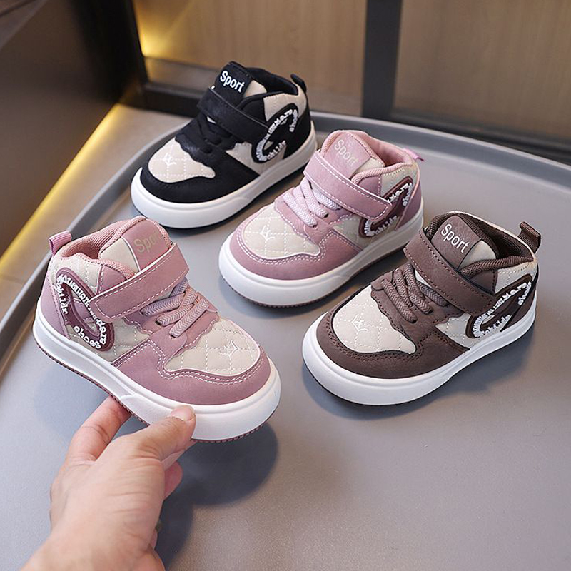 High Top Toddler Sports Sneakers Kids Running Board Shoes Kidszworld Boys Girls Casual Trainers Children Outdoor Walking Footwear Shoes Sizes 21 - 3
