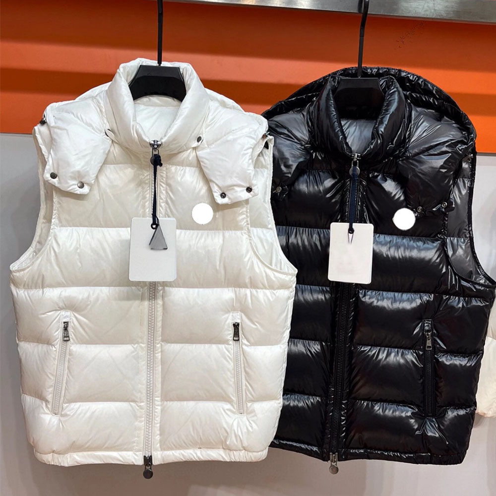 mens designer gilet puffer vest winter clothes woman black thick hooded jacket body warmer classic bomber weste coats veste sans manche