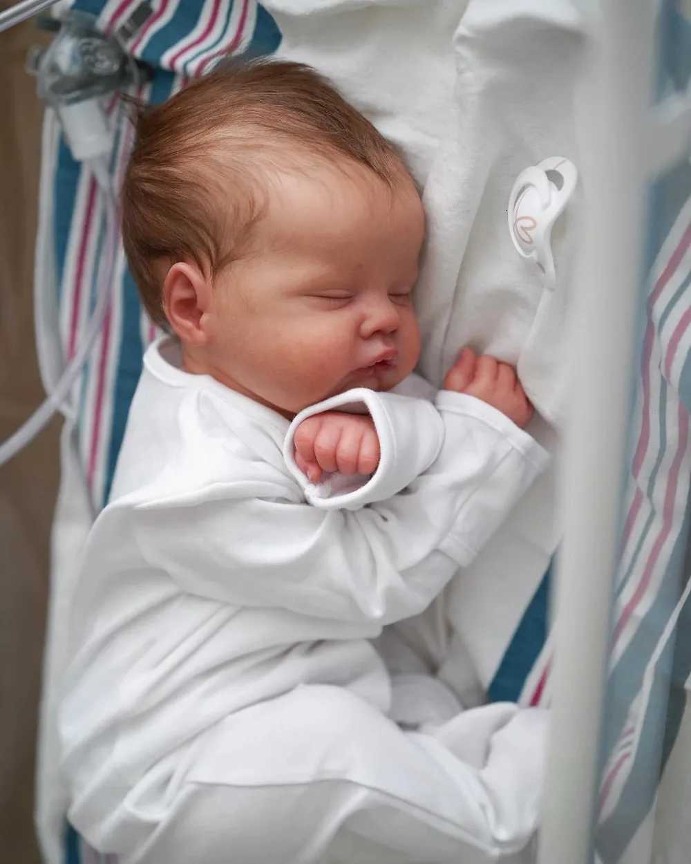 19inch Reborn Quinbee Newborn Sleeping Baby Doll with Rooted Hair and Eyelashes Handmade 3D Skin Visible Veins reborn baby doll Z250818