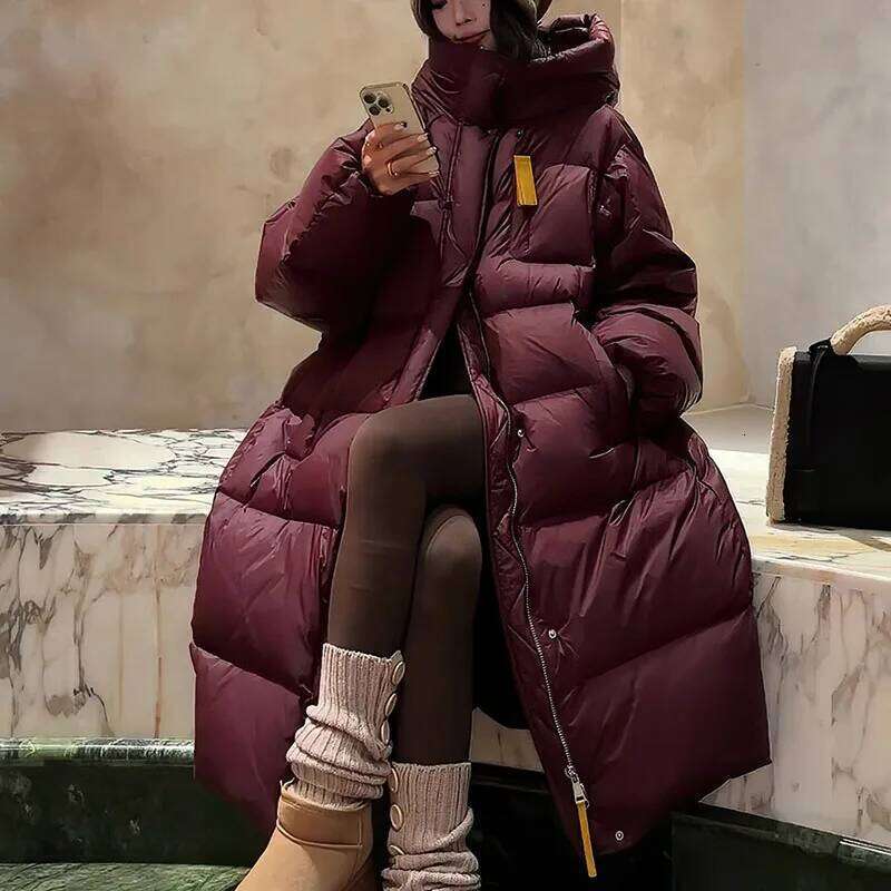 Parker 2025 Winter New Thickened Ribbon Hooded Extremely Cold Warm High Quality Women Down Jacket H577 250818