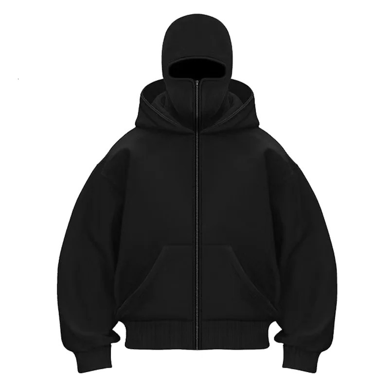 Mens hoodie longsleeved pullover doublecap sweatshirt casual patchwork zipper pocket mens Europeansized top 250818