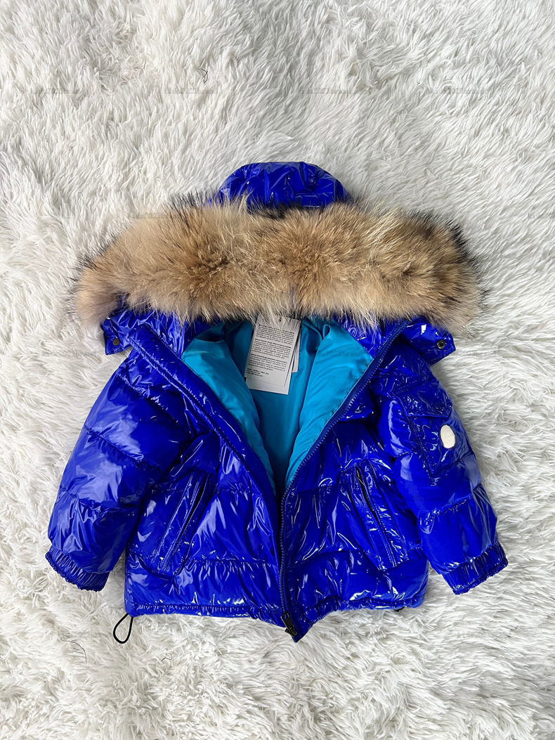 New down baby jacket Animal fur hat collar child Outwear Winter warmth kids designer clothes girls boys coat A000X27N285-a