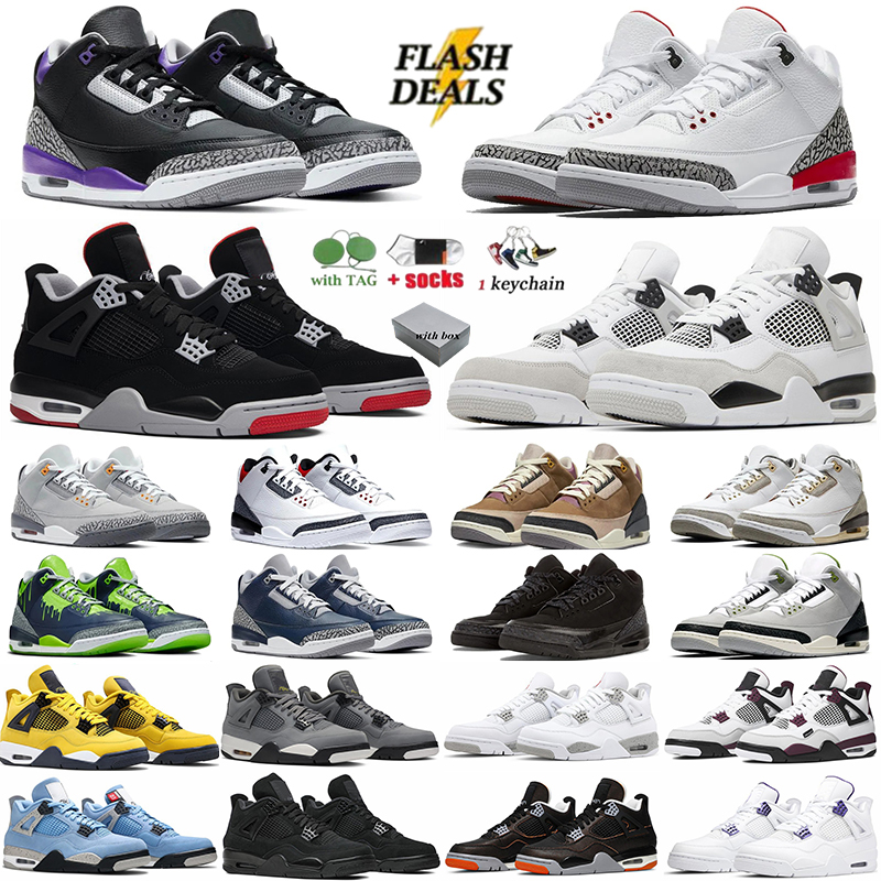 4S Designer Shoes 3s Basketball Shoes Men cushion Trainers Luxury Black Cat Bred Military Blue White Thunder Cool Grey Lightning Fashion Sneakers Sp