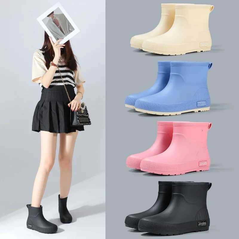 Low Cut Thickened Womens Rain Boots Reliable Waterproof Shoes Anti-slip Waterproof PVC Shoe Covers Easy to Wear Adult Ankle BootsXJ250818