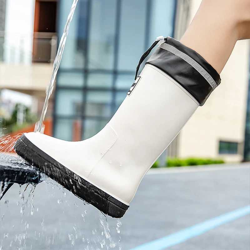 2024 Womens Rain Boots Summer Anti-Slip Trend Soft Rain Shoes Outdoor Fishing Winter Thick Sole Waterproof Shoes Comfortable XJ250818