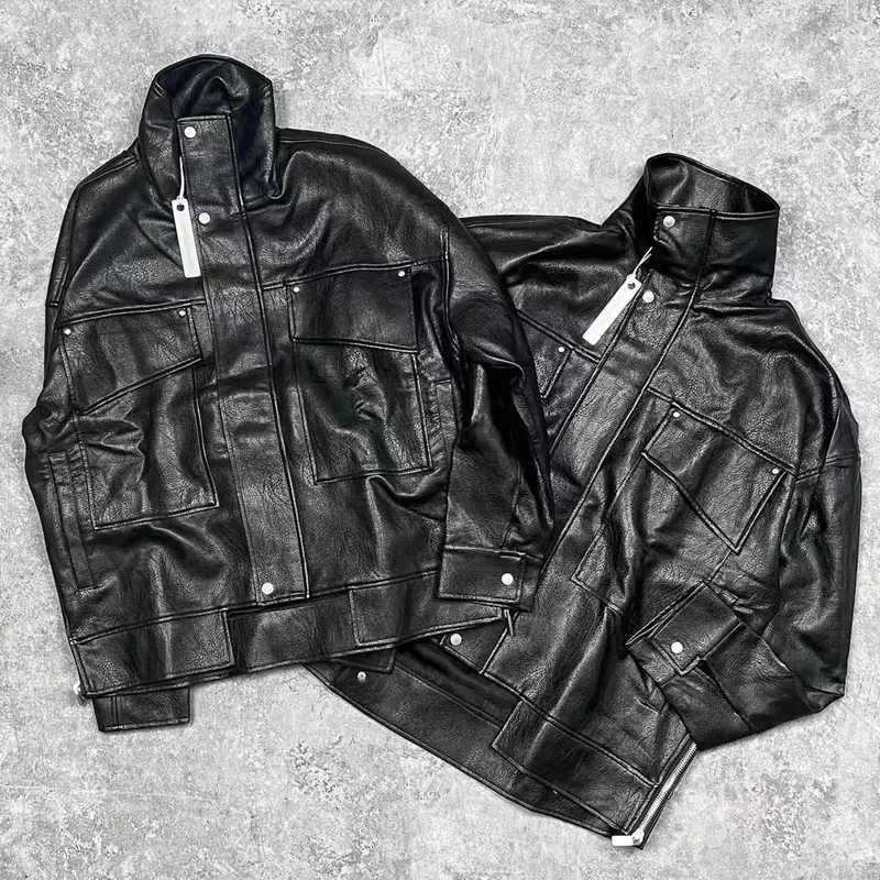 24ss New Arnodefrance Leather Jacket Feature Tooling Zipper Leather Coat High Street Men Fashion Trend ARNODEFRANCE Coat XJ250818