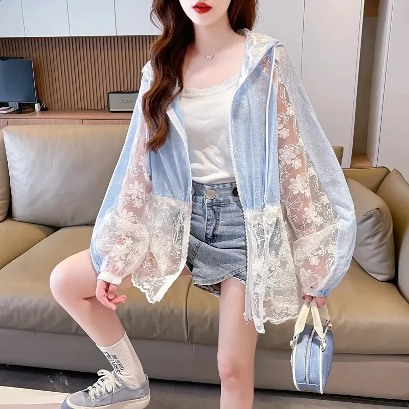 Lace Openwork Fashion Sunscreen Womens Summer Plus Size Loose n Light And Breathable SunProtective Clothing Coat 250808