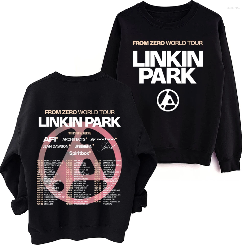 Men's Hoodies Linkin From Zero World Tour 2025 Sweatshirt Oversize Round Neck Long Sleeve Harajuku