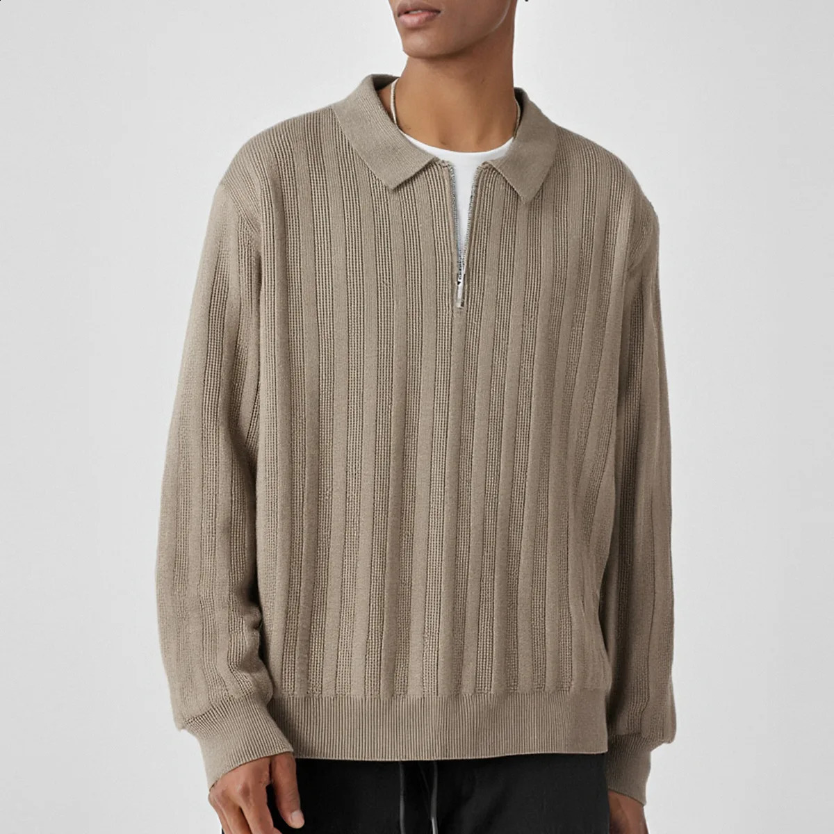 Autumn Sweater Men Knitted Long Sleeve POLO Shirt Business Casual Fashion Loose Pullover Sweaters Tops 250801