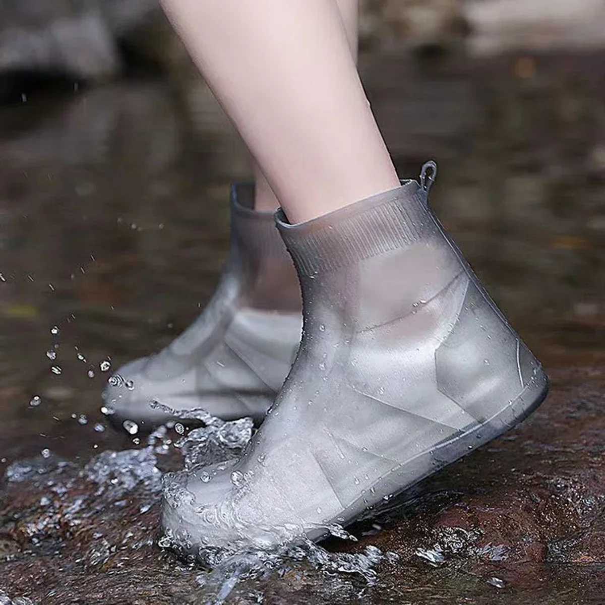 e Size Waterproof latex Shoe Covers Reusable Non-Slip Wear-Resistant Mens and Womens Rain Shoes for Outdoor Rainy Day XJ250818