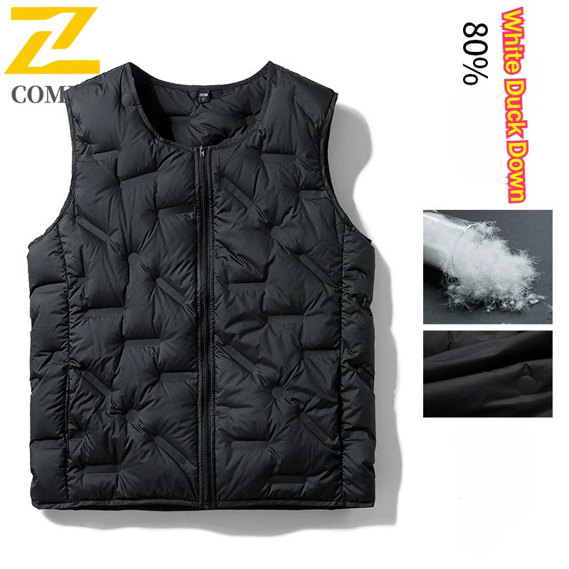 80% White Duck Down Vest Mens Winter High Quality Thick Warm Jacket Womens Fashionable Waistcoat Snow Parka 250818