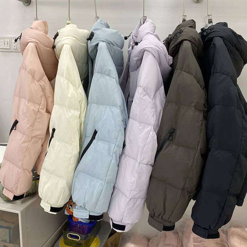 Tempérament Women's Coat2025 Nouveau hiver épaissis épaissis à capuche blanche Loose White Duck Femmes Down Jackets H553 20250818