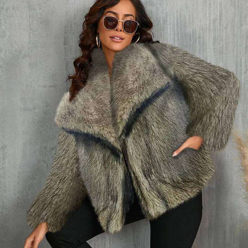 2025 Plush Bury Bomber Solid Crop Long Sleeve Jacket Warm Winter Woman Casual Coats Women's Fur Coat Women H380 20250818