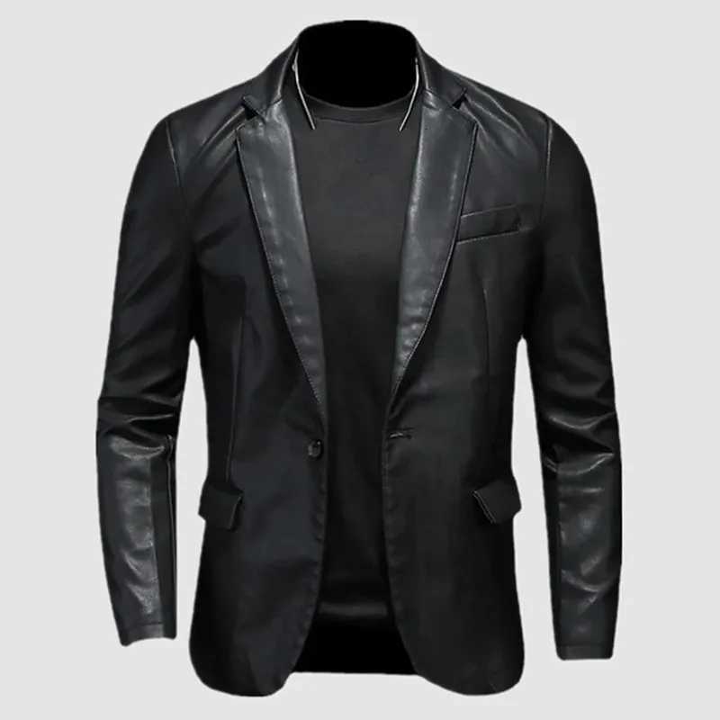Veste de robe en cuir décontractée pour hommes Coat Pu Blazers Jacket Blazer Vestes Blazer Vestes en cuir masculin XJ250818