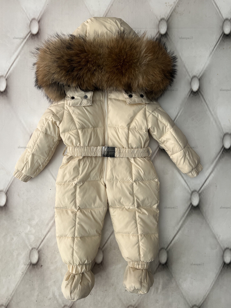 Luxury newborn Down jumpsuits winter warmth infant bodysuit kids designer clothes Hooded design toddler romper A000X27N285-e