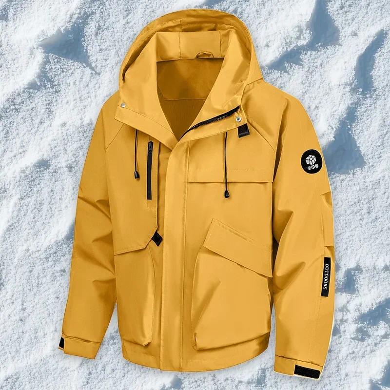 Men's Jackets Single Outdoor Windbreaker Jacket Autumn Sports Coat Casual All-match Mountaineering Suit Hooded Waterproof Men