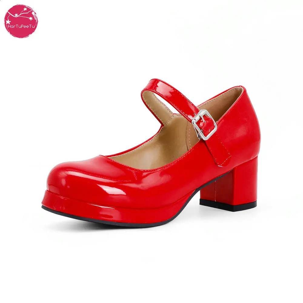Mariage de mariée Grande taille Sweet Lolita Girls Red Black Buckle Decoration Casual Mary Janes Platform Chaussures Femmes Gothic Style 250815