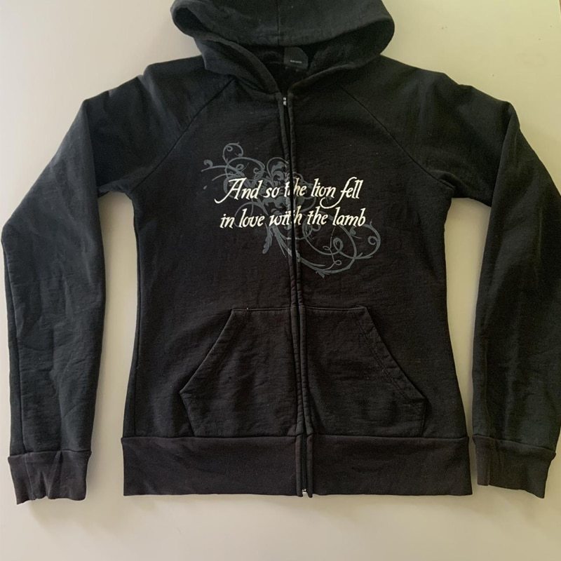 Punk Gothic Grunge Zipup Hoodie 90s Y2k Oversized Women Jacket Vintage Streetwear Graphic Print Fall Winter fairy tale Outerwear 250815