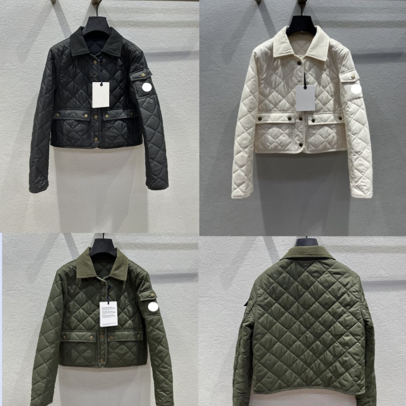 Women's Jackets Designer Diamond shaped cotton quilted short jacket cotton jacket for women