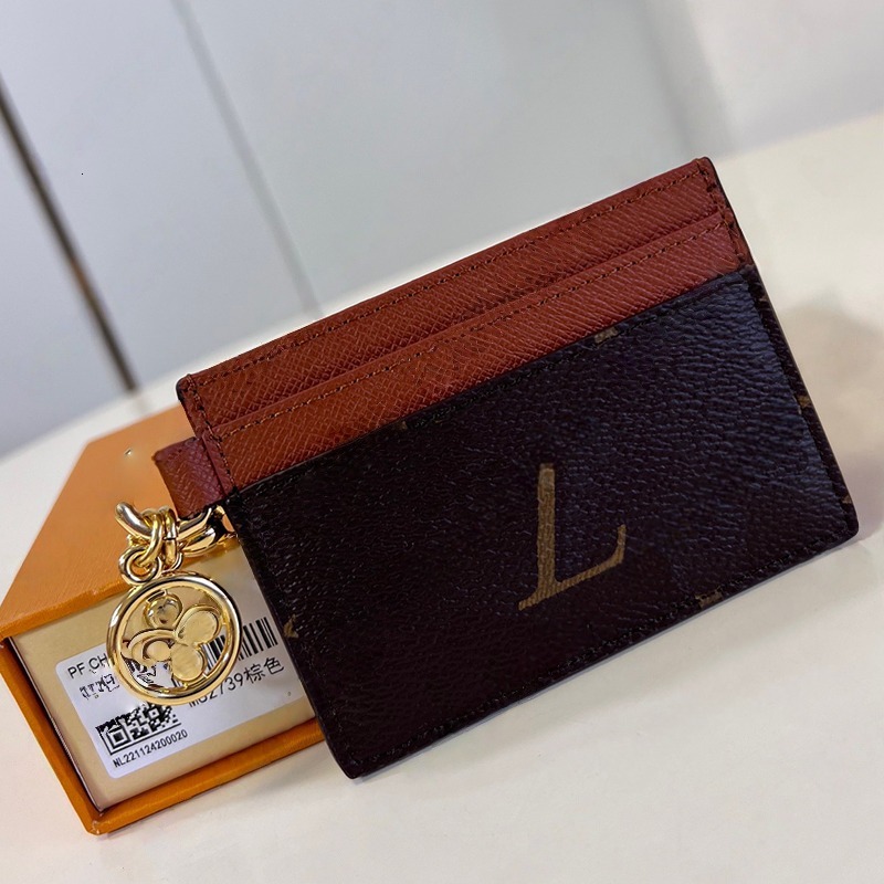 Charms For Women Designer Leather Card Holder Blossom Pendants Mini Credit Cards Holders Wallets Man Purse With Box BFD25020613