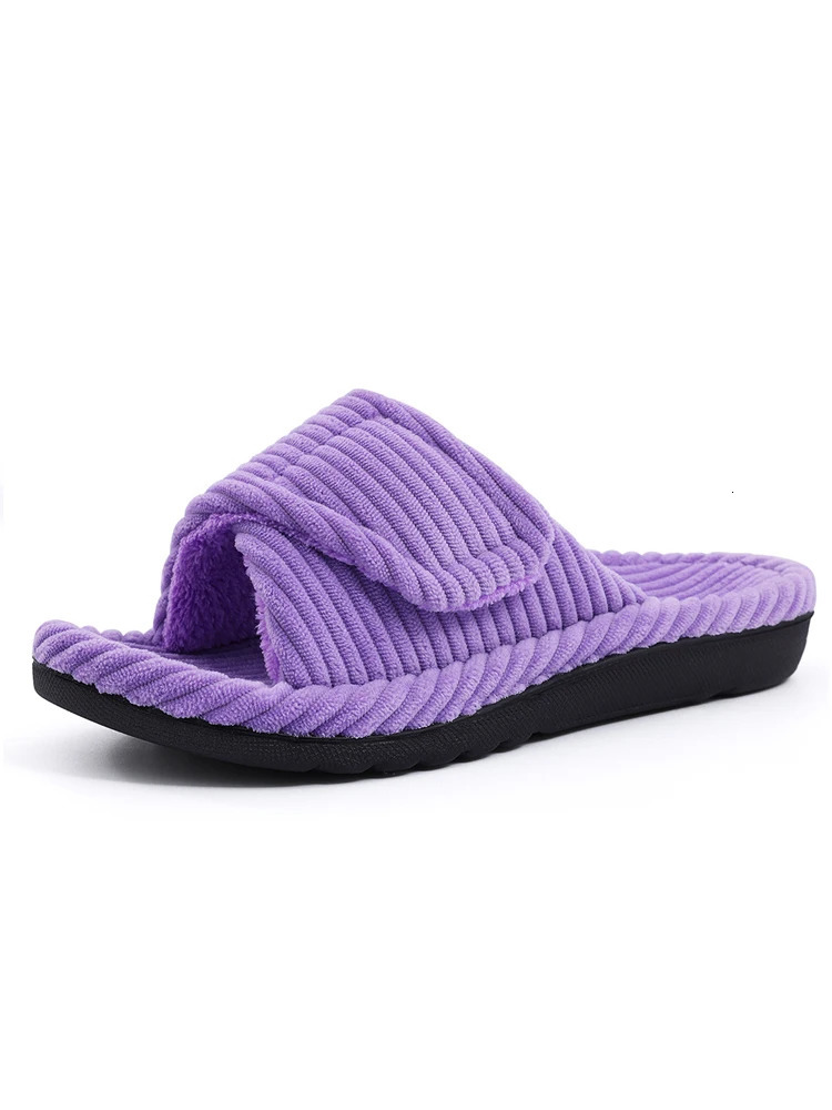 Eyriphy Corduroy Faux Fur Cotton Slippers Chadow Choom Winch Warm Slippers pour femmes Soft Sole Comfort Home Chaussures Fashion Cozy Slide 25081