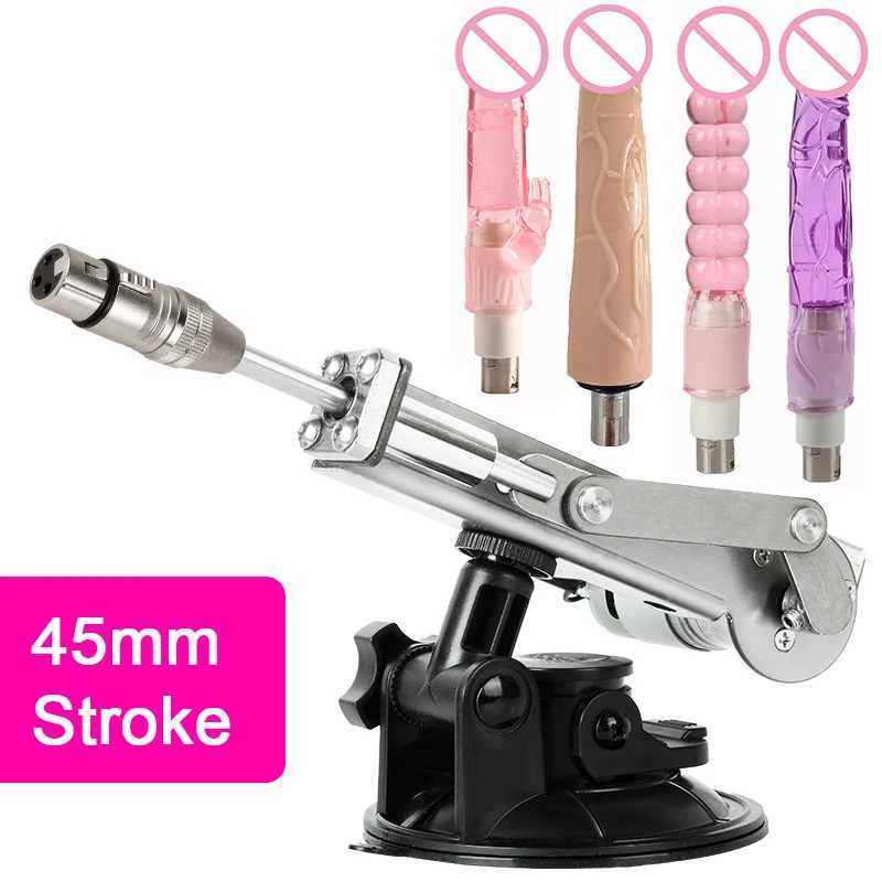 gbamboo_N64A Machine Sexuelle Télescopique Course 45mm avec Dildo 100V-240V 3XLR Kits de Masturbation Femme Mini Actionneur Linéaire Réversible