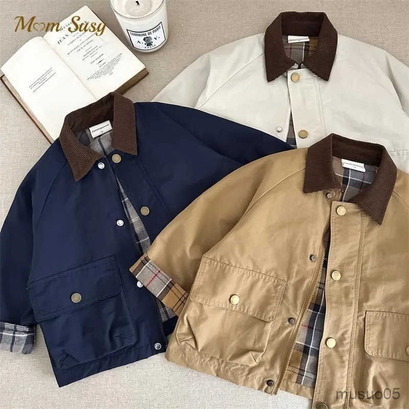 Boy Jackets Cargo Fashion Baby Girl Trench Jacket Infant Toddler Child Patchwork Coat Spring Autumn Child Dust Coat Baby Clothes 1-10Y