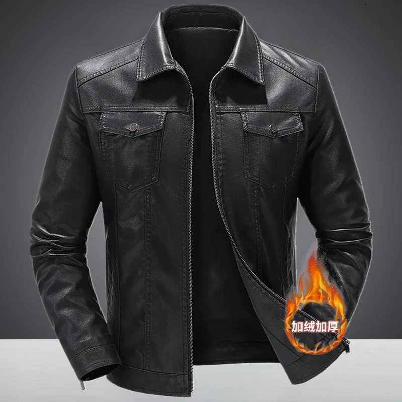 Mens Vintage Faux Leather Outerwear Leather Jacket Motorcycle Black Biker Jackets Casual Lightweight Men PU Zipper Moto Outerwear XJ250818