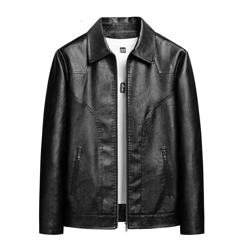 2025 Nouvelle hommes en cuir à manteau tendance veste pu veste noire vert clair en option en option asiatique m-7xl xj250818
