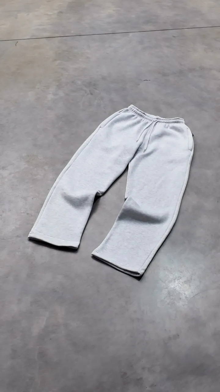 Harajuku Straight Loose Casual Pants Y2K Men Women Solid Grey Color Letter y Drawstring Jogger Cotton Cargo Sweatpants 250818