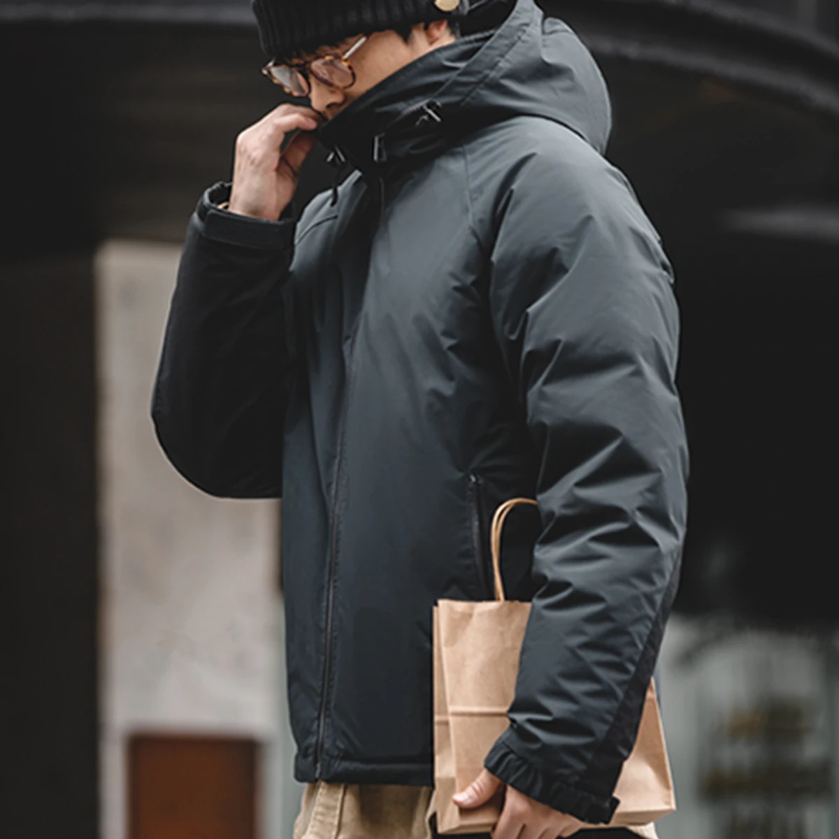 Maden 90% White Duck Down Hooded Jacket Outdoor Windproof Cold Warm Puffer Padding Coat Winter Mens Clothing 250818