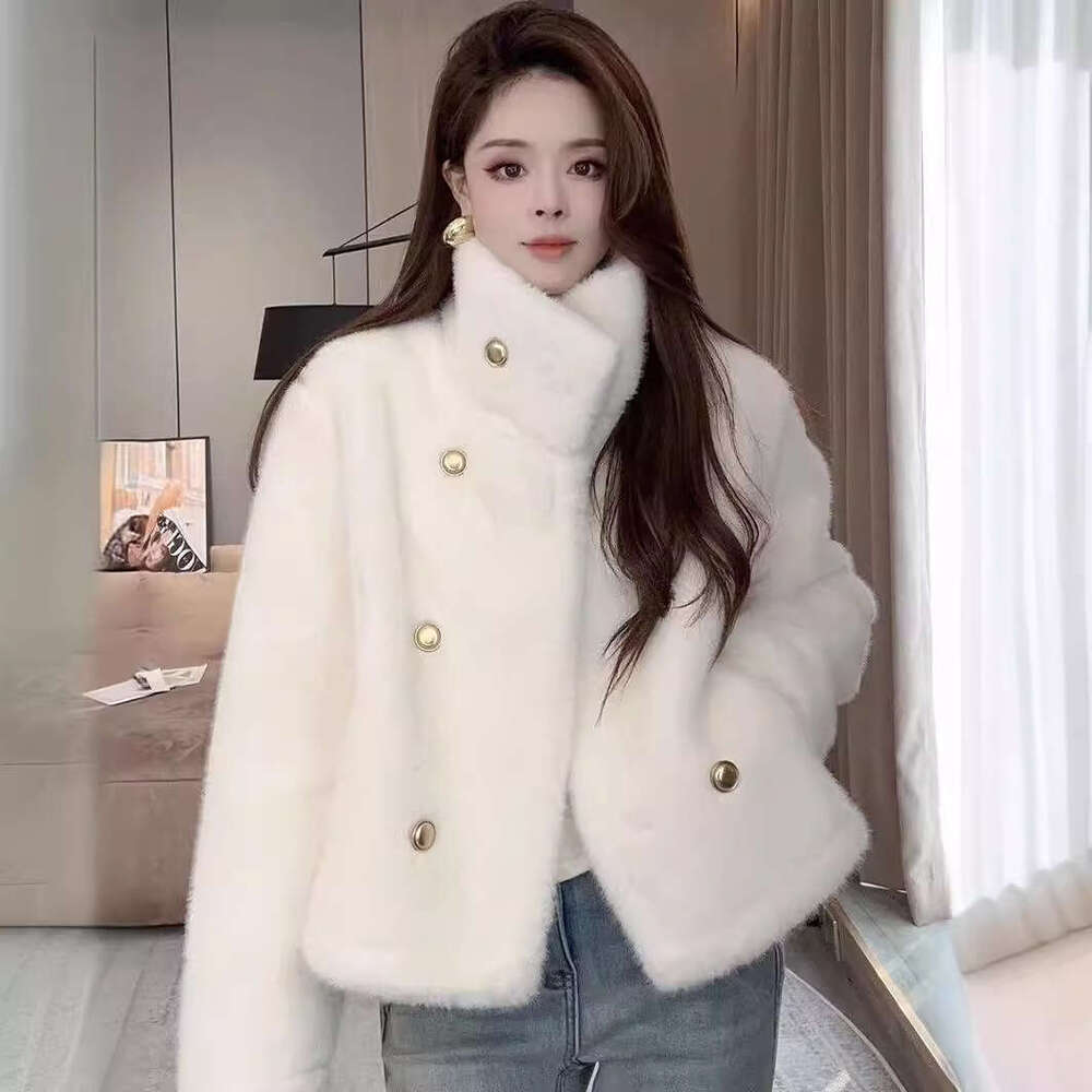 Mink Velvet Coat Female 2025 Autumn Winter New Fur Integration Jacket Environmental Protection Outwear Women Rex Rabbit Overcoat