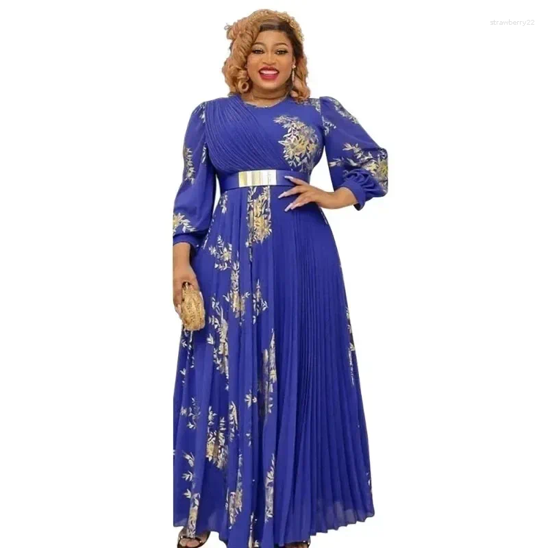 Vêtements ethniques Robes de fête de mariage africain pour femmes 2025 Robe du soir à manches longues O-cou Afrique Robe maxi élégante