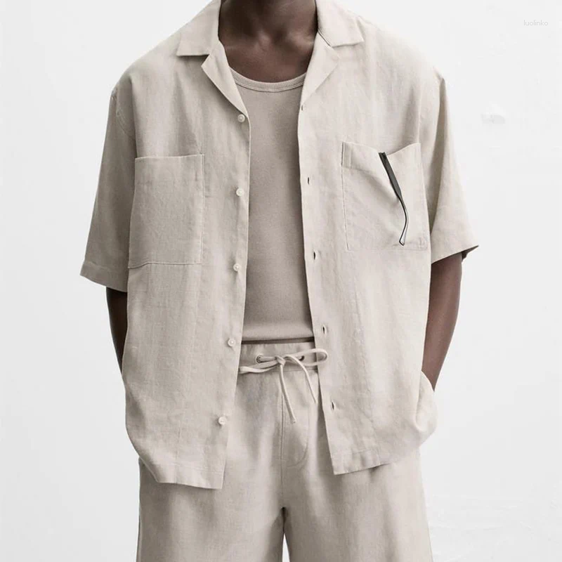 Men's Tracksuits Spring 2025 Faion Linen Ort Sve Irt Dstring Orts Set Z Brand Arrival 39 Cabinet