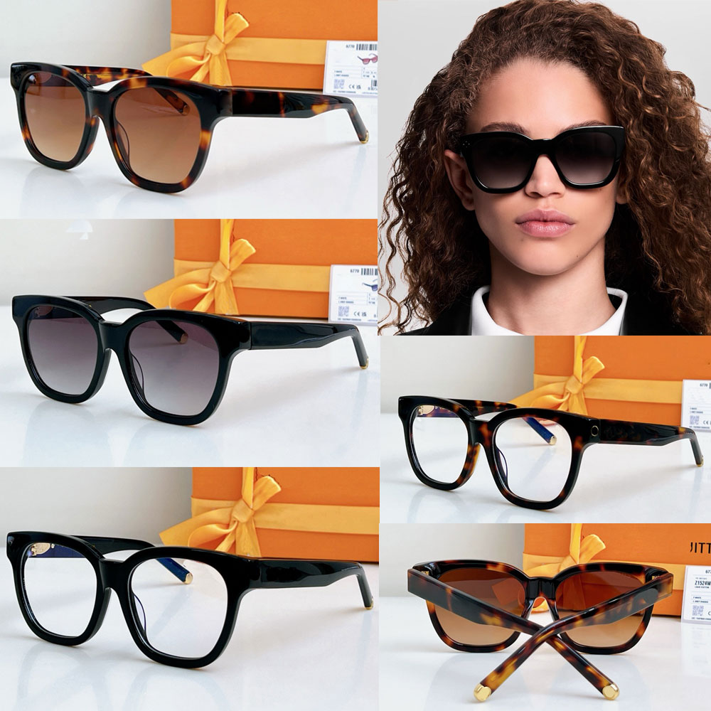 Z1524W My square sunglasses Luxury Womens Designer Dark Brown Acetate Frame Sunglasses sports style signature logo glasses multifunctional UV400 Pro