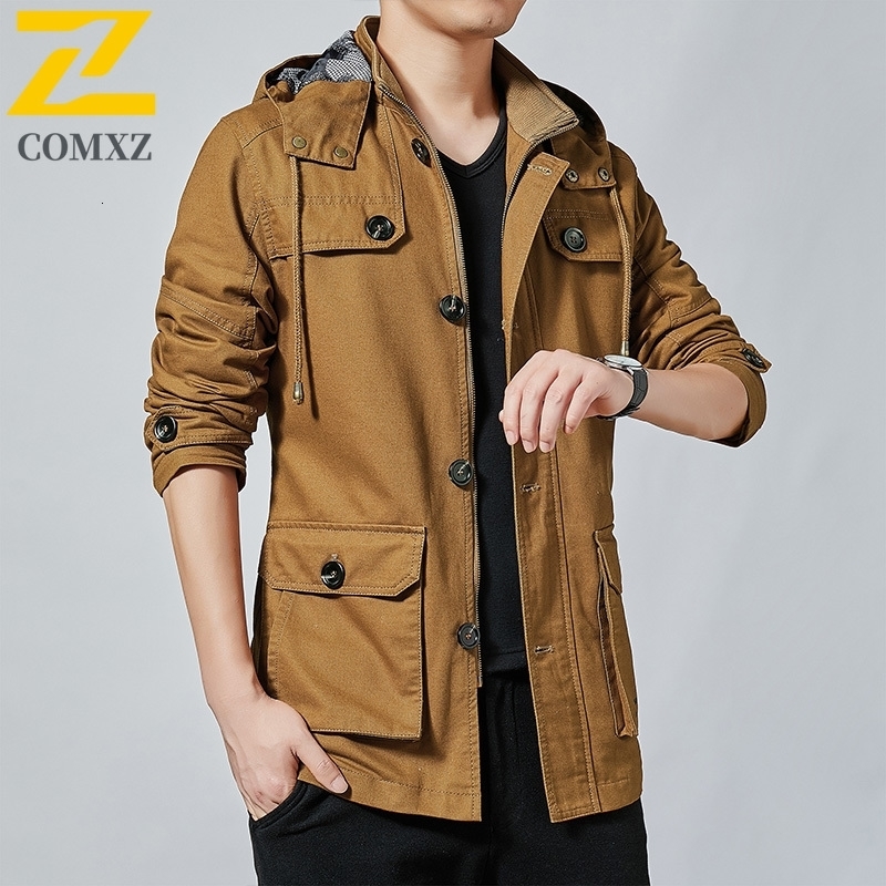 Mens Work Jacket Spring Autumn Multi Pocket Waterproof Windbreaker Men Outwear Fashion Slim Urban Trenchcoat w250730