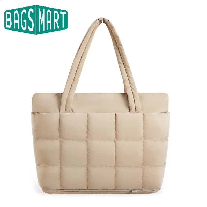 Bagsmart Sac fourre-tout extensible pour femmes Puffer Apouner Tote Sac avec fermeture à glissière 28L Sacs de voyage décontractés Infirmière Bag